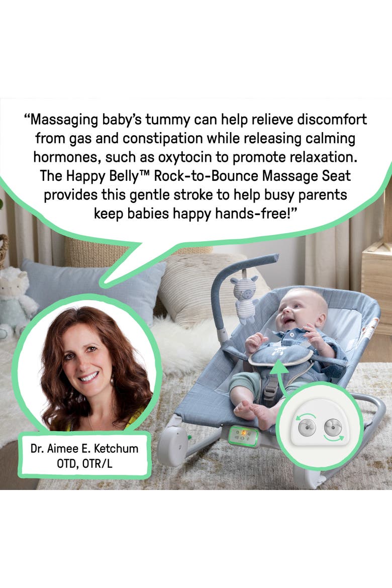 Happy Belly Rock-to-Bounce Massage Seat, Alternate, color, Blue