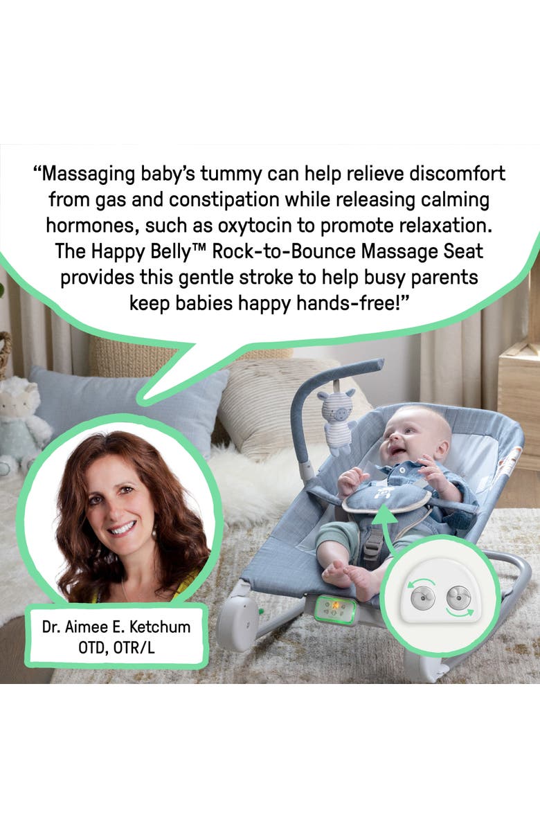 INGENUITY Happy Belly Rock-to-Bounce Massage Seat, Alternate, color, Grey