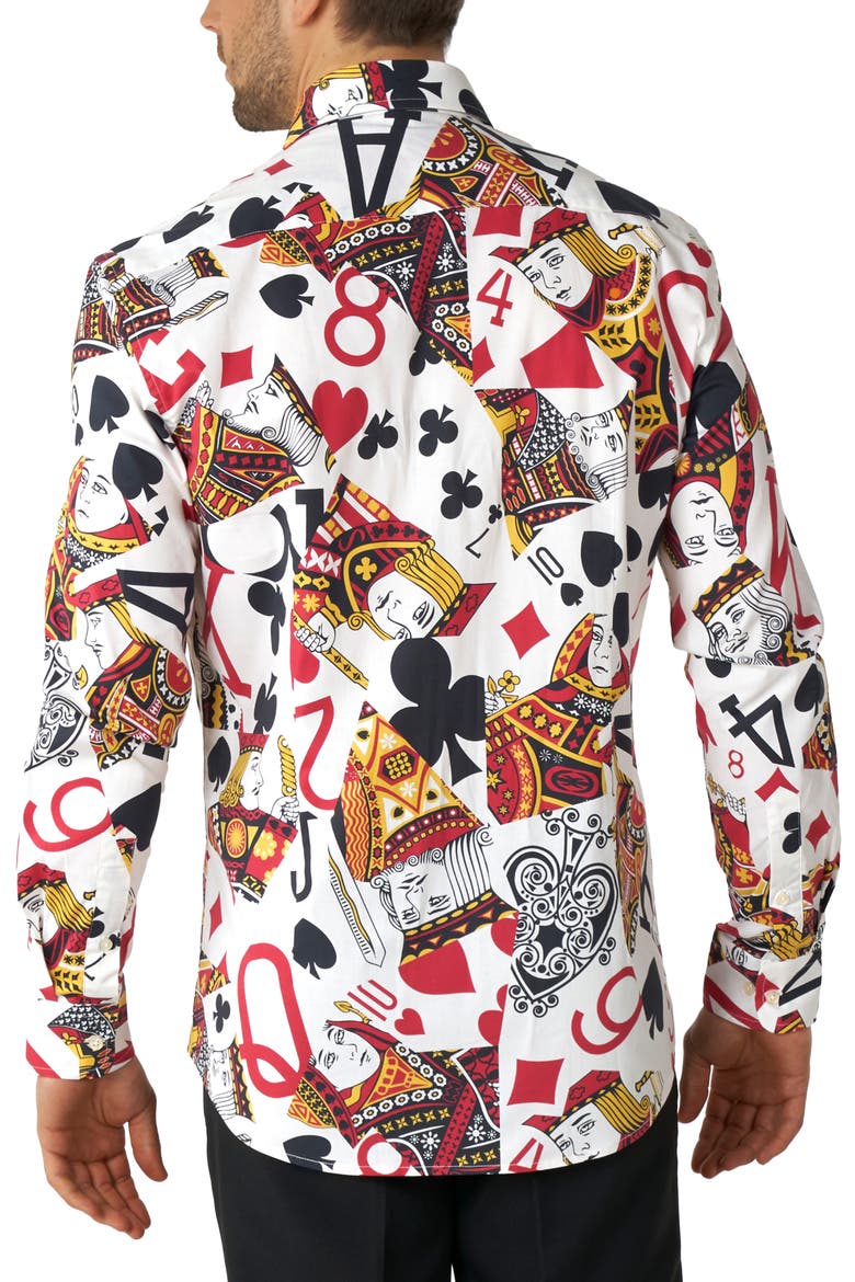 King Of Clubs Button-Up Shirt, Alternate, color, MISCELLANEOUS