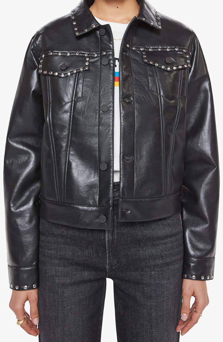 MOTHER The Bruiser Recycled Leather Jacket, Main, color, Party Crasher