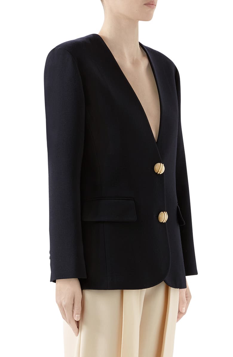 Gucci Wool Crepe Blazer, Alternate, color, 