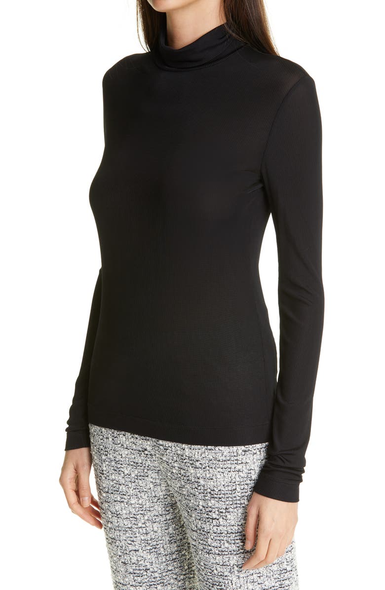 St. John Collection Long Sleeve Rib Turtleneck, Alternate, color, 