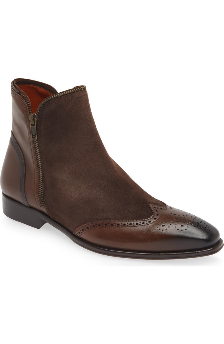 Mezlan Camilleri Wingtip Ankle Boot, Main, color, Brown