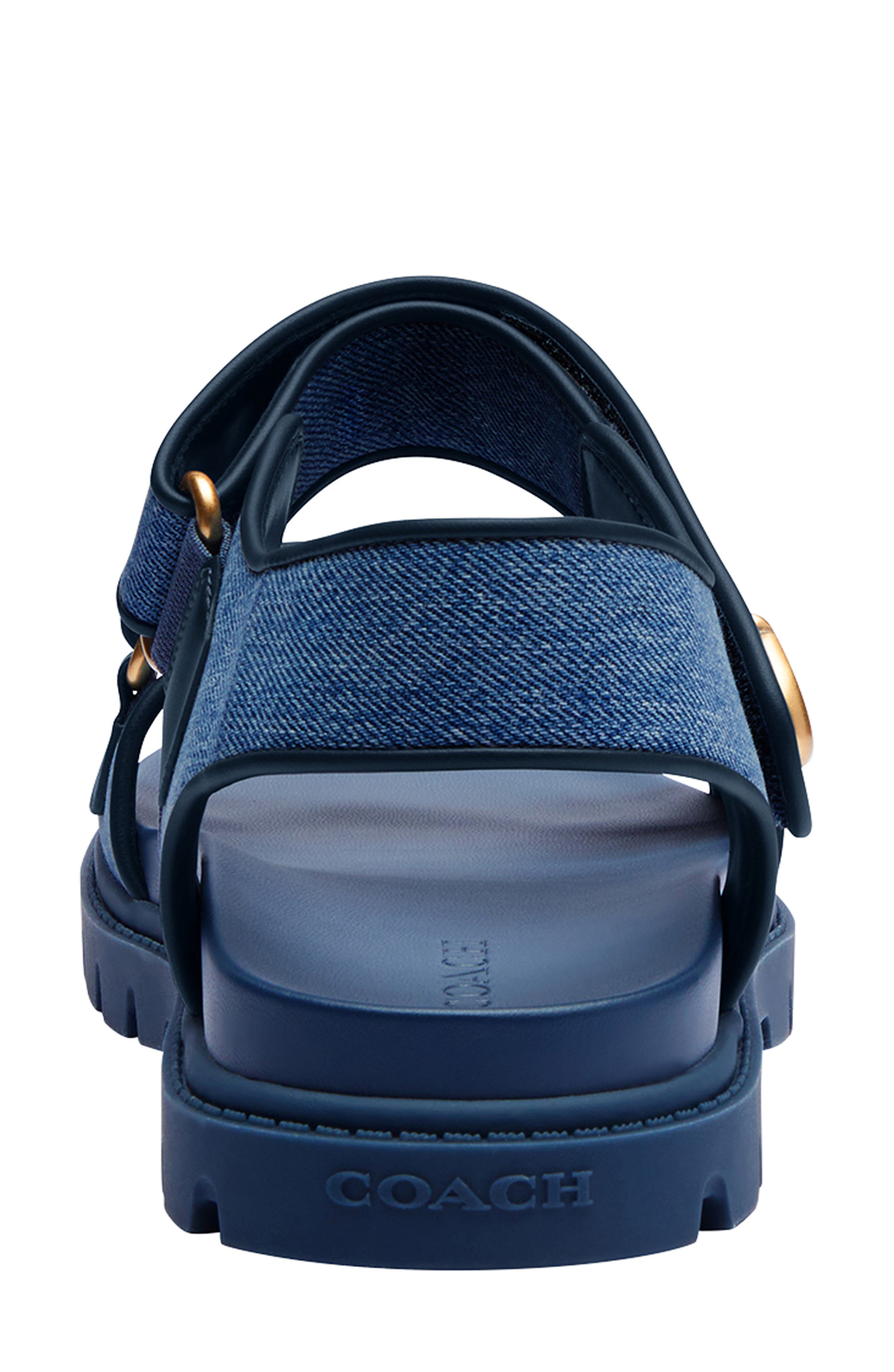 COACH Brynn Canvas Sandal, Alternate, color, Deep Blue