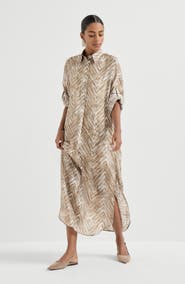 Brunello Cucinelli Chevron print dress