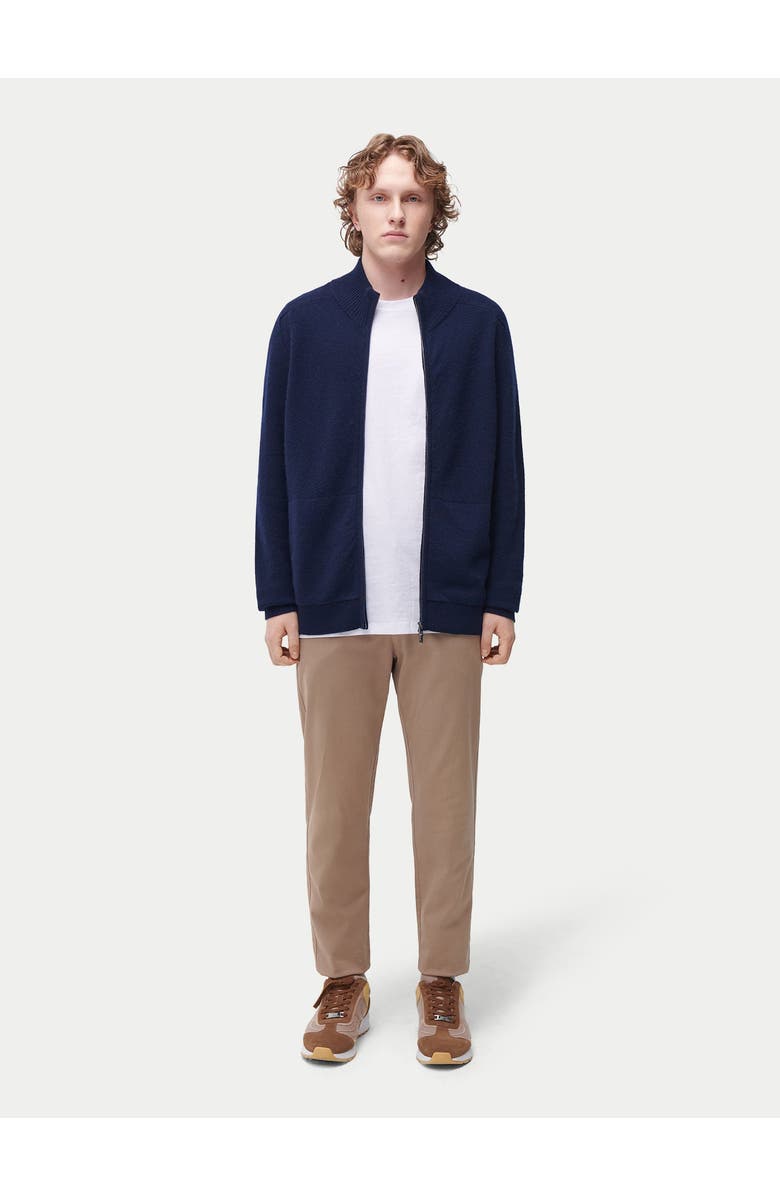 GOBI Mongolian Cashmere High Neck Full-Zip Cashmere Cardigan, Alternate, color, Navy