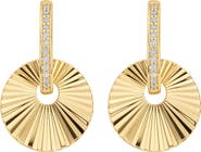 ATHRA LUXE Dolce Sole Fluted Round Drop Huggie Hoop Earrings