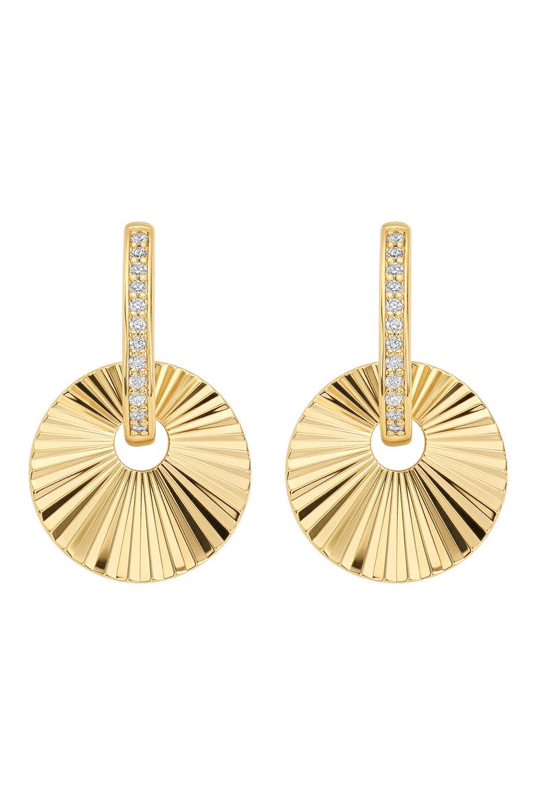 Dolce Sole Fluted Round Drop Huggie Hoop Earrings video