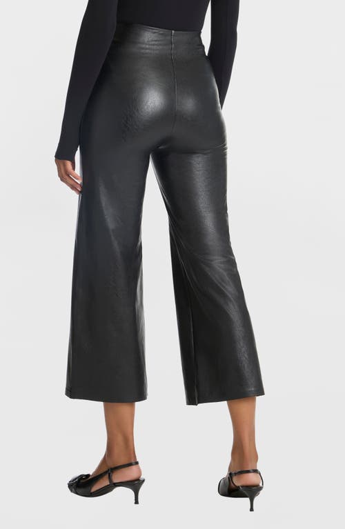 Commando Faux Leather Crop Wide Leg Leggings In Black