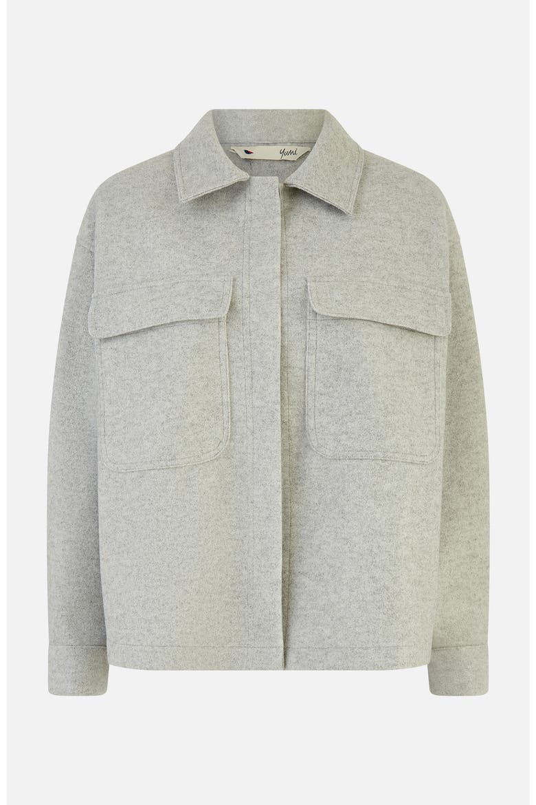 Textured Finish, Patch Pockets Shacket, Alternate, color, Grey