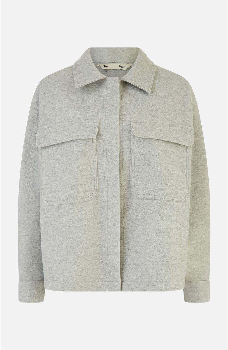 Yumi Textured Finish, Patch Pockets Shacket, Alternate, color, Grey