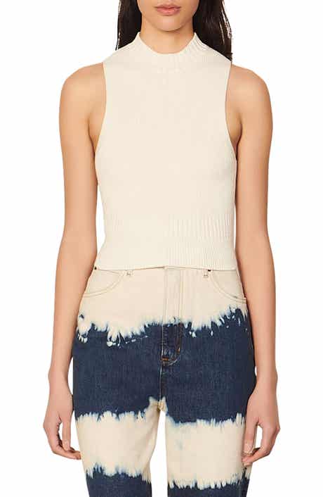 SANDRO Rib Knit Cotton Tank