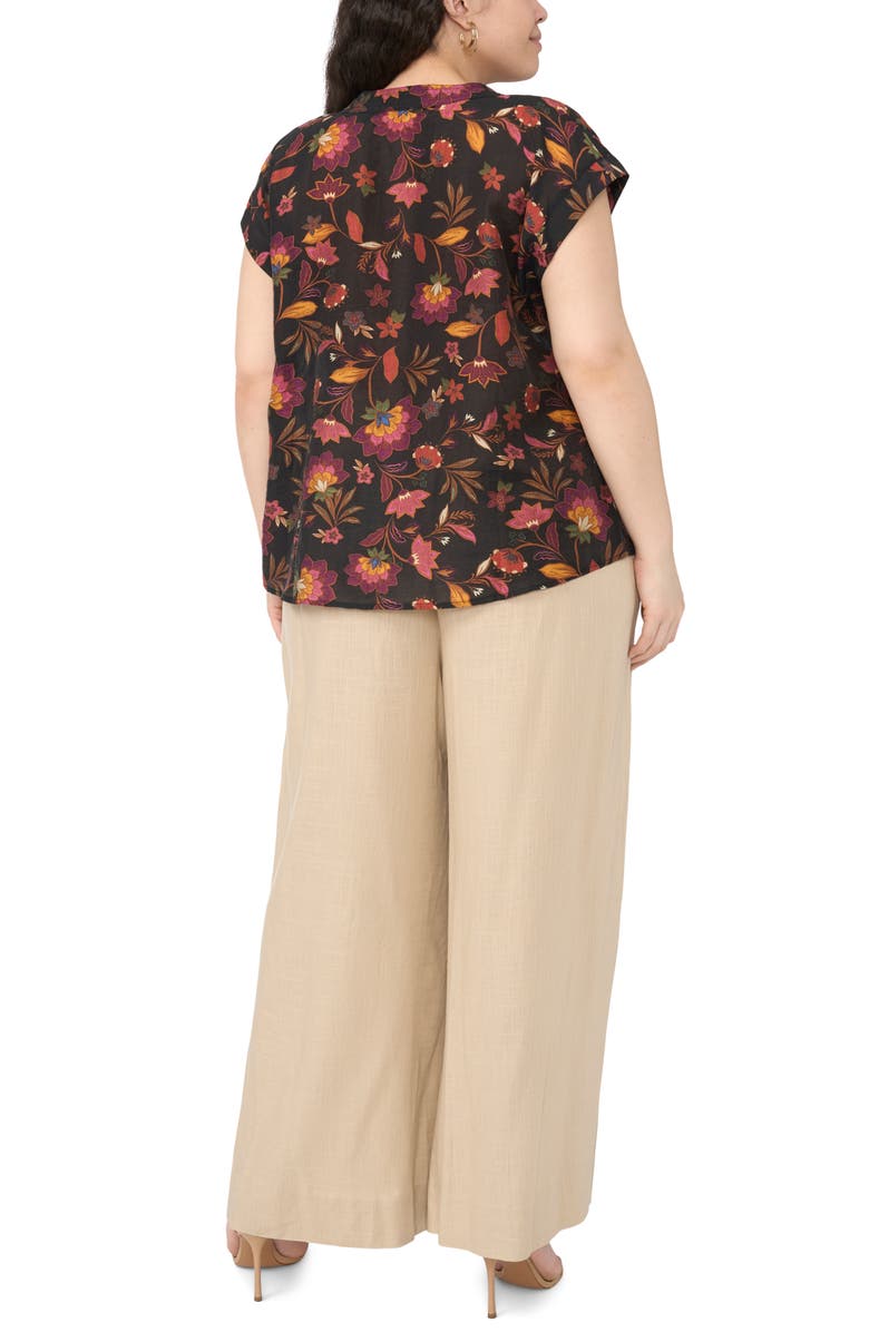 Vince Camuto Print Top, Alternate, color, Rich Black