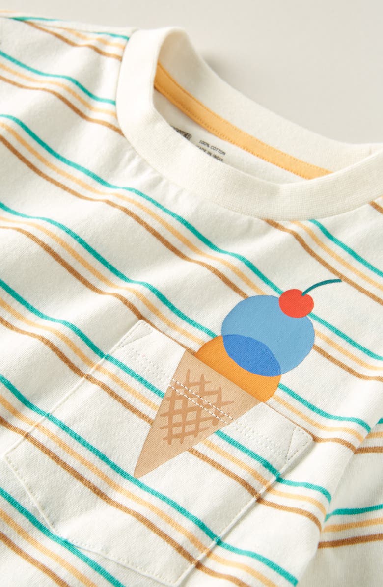 Tucker + Tate Kids' Stripe Cotton Graphic Pocket T-Shirt, Alternate, color, Ivory Liam Stripe- Gelato Cone
