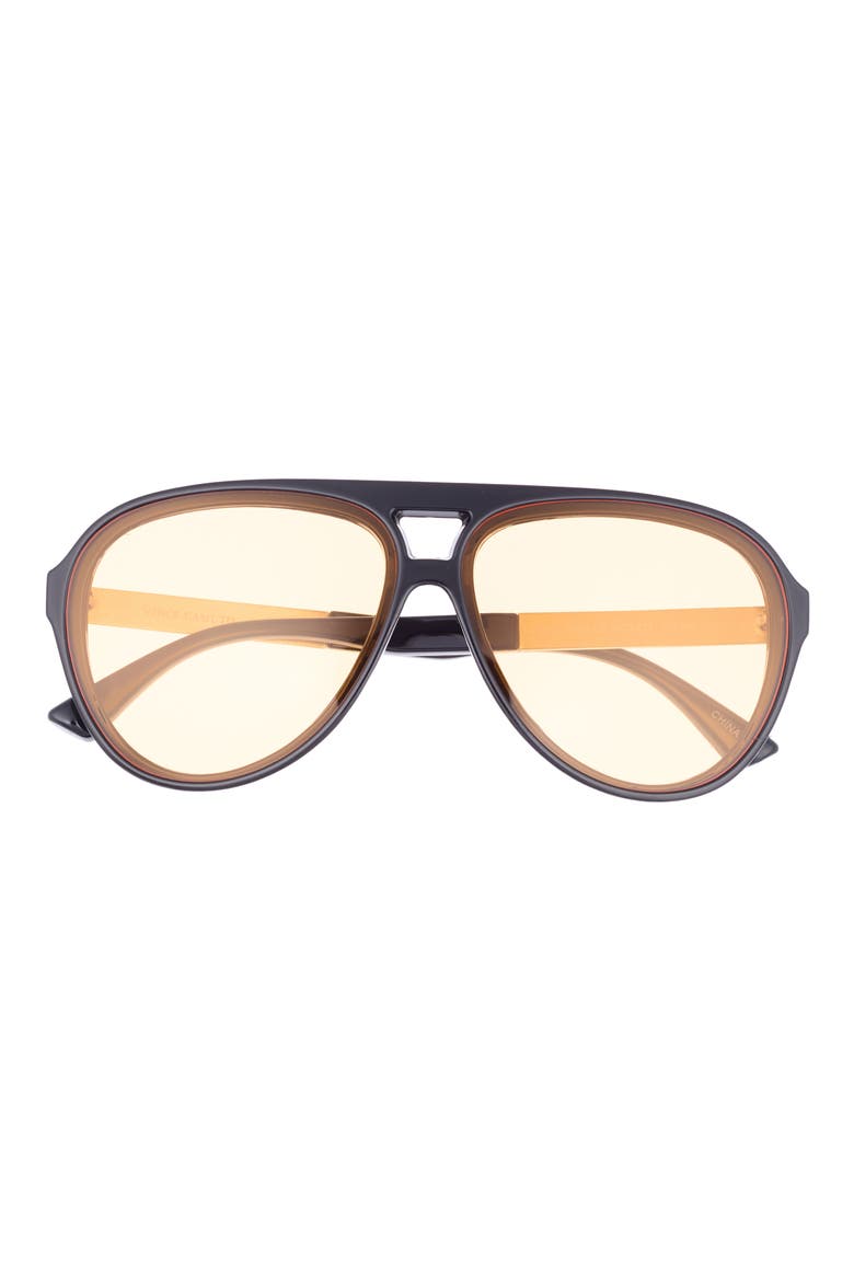 137mm Gradient Aviator Sunglasses, Main, color, BLACK AMBER