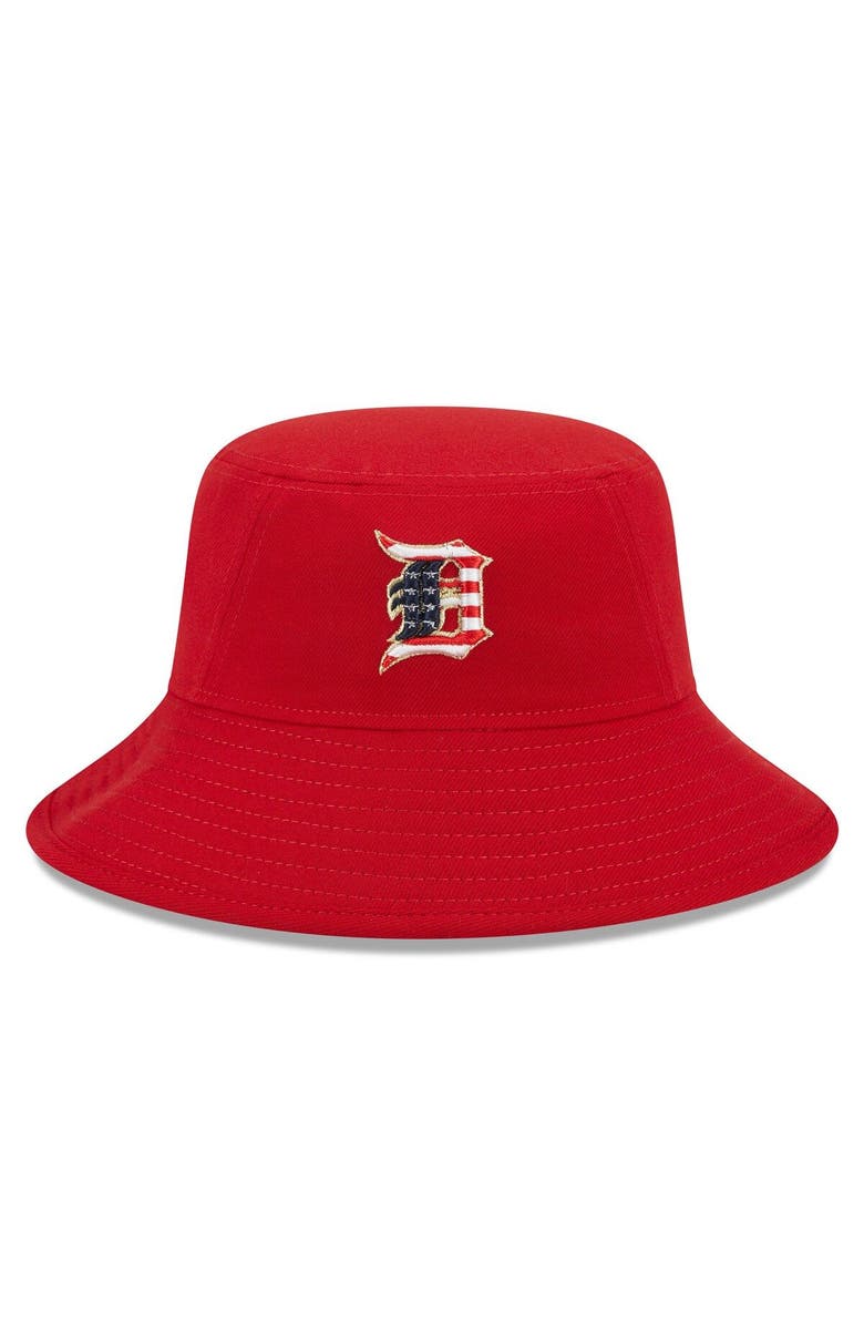 New Era Men's New Era Red Detroit Tigers 2023 Fourth of July Bucket Hat, Alternate, color, Red