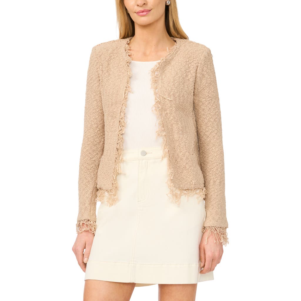Vince Camuto Fringe Crop Jacket In Camel