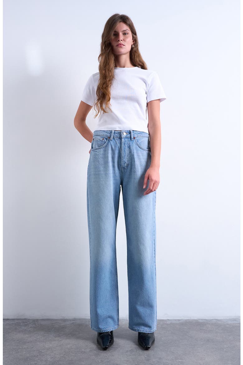 Column Mid Rise Jeans, Alternate, color, MEDIUM BLUE