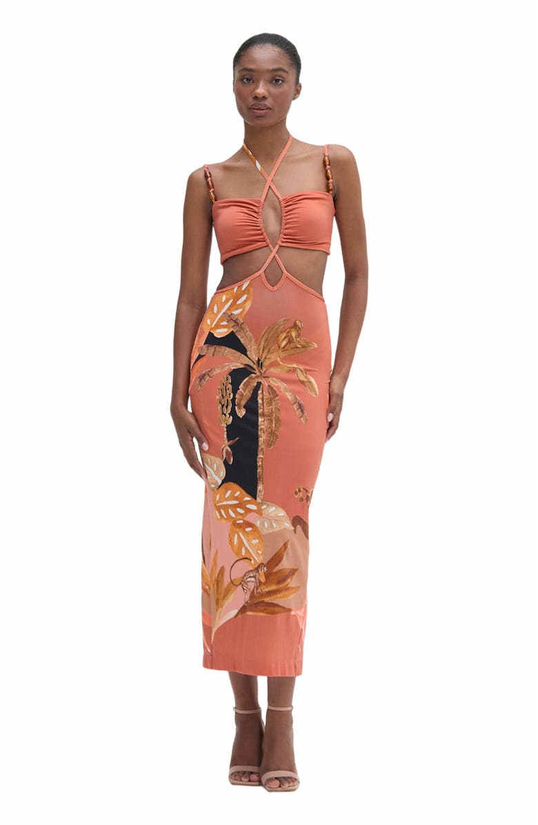 PatBO Bananier Midi Dress, Main, color, 