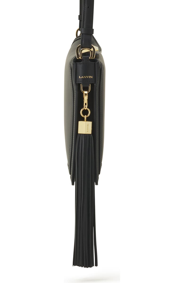 Lanvin Leather Pompom Bag Charm, Alternate, color, Black