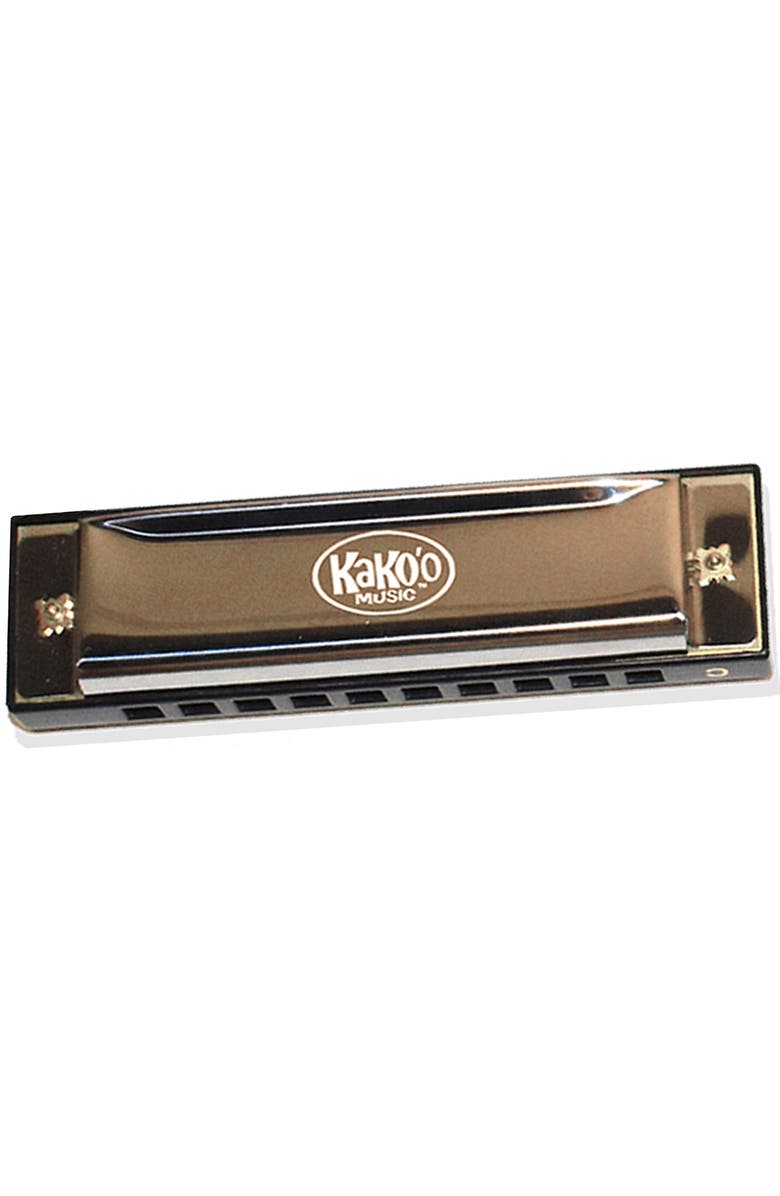KaKo'o Music Classic 4 Inch Metal Harmonica With Storage Case, Alternate, color, Multicolored