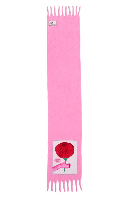 Marc Jacobs Oh Rose Appliqué Scarf In Pink