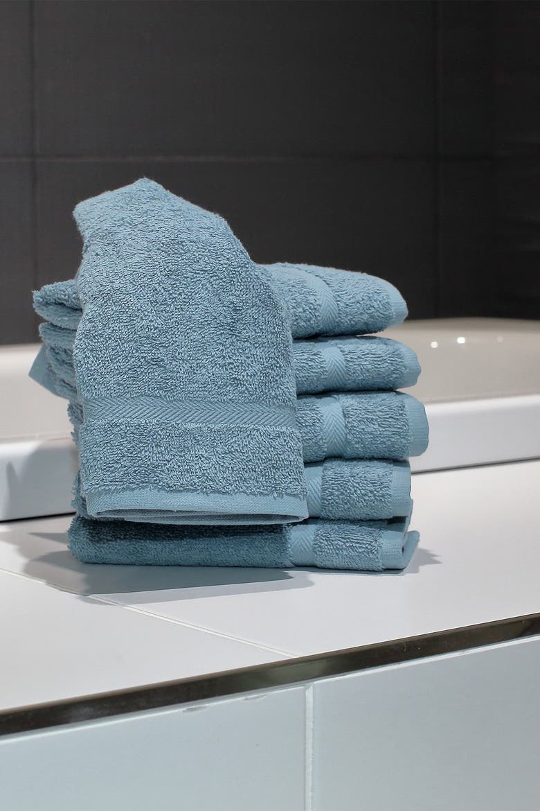 Denzi Washcloths - Set of 6 - Denzi Blue, Alternate, color, DENZI BLUE