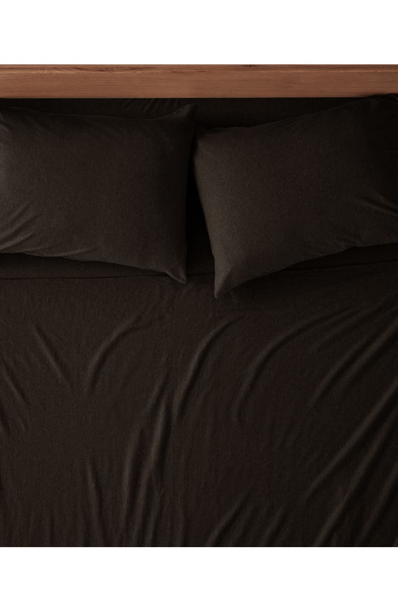 Pact Organic Favorite Tee Jersey Sheet Set, Alternate, color, Chocolate Heather