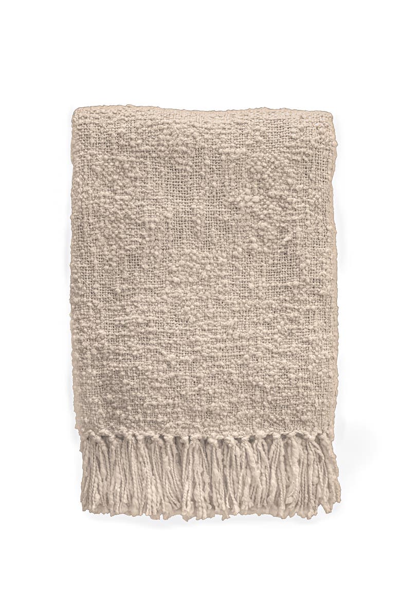 Cozy Cotton Boucle Throw, Main, color, Beige