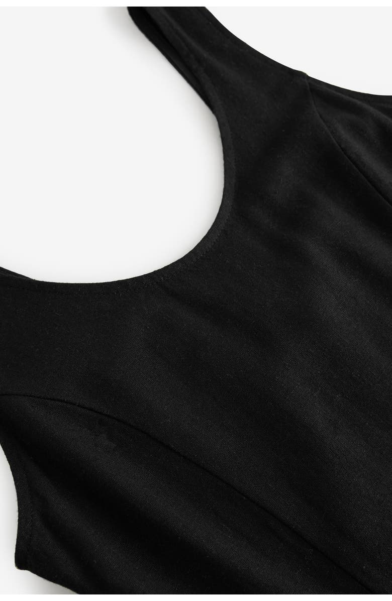 NEXT Linen Blend Sleeveless Fit & Flare Minidress, Alternate, color, Black