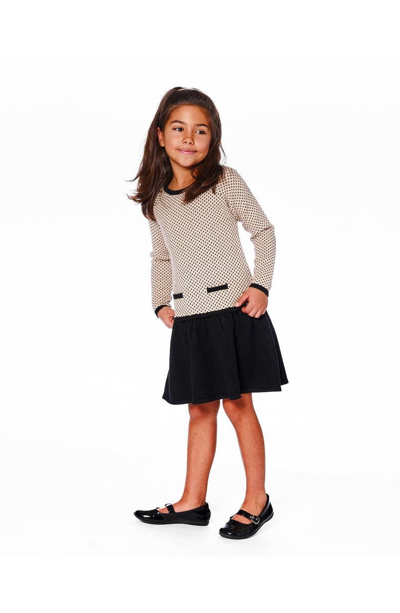 Deux par Deux Long Sleeve Knit Sweater Dress, Alternate, color, Black