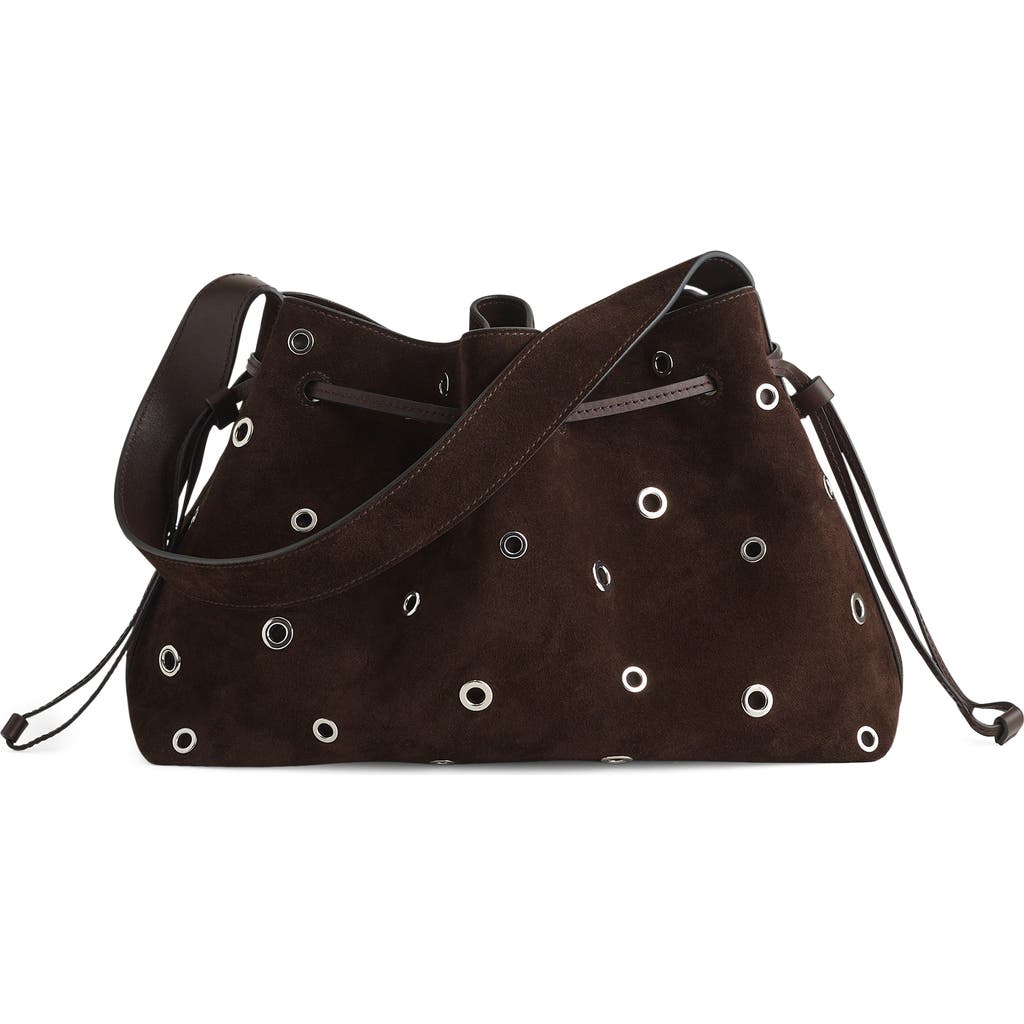 Madewell The Suede Drawstring Shoulder Bag In Brown