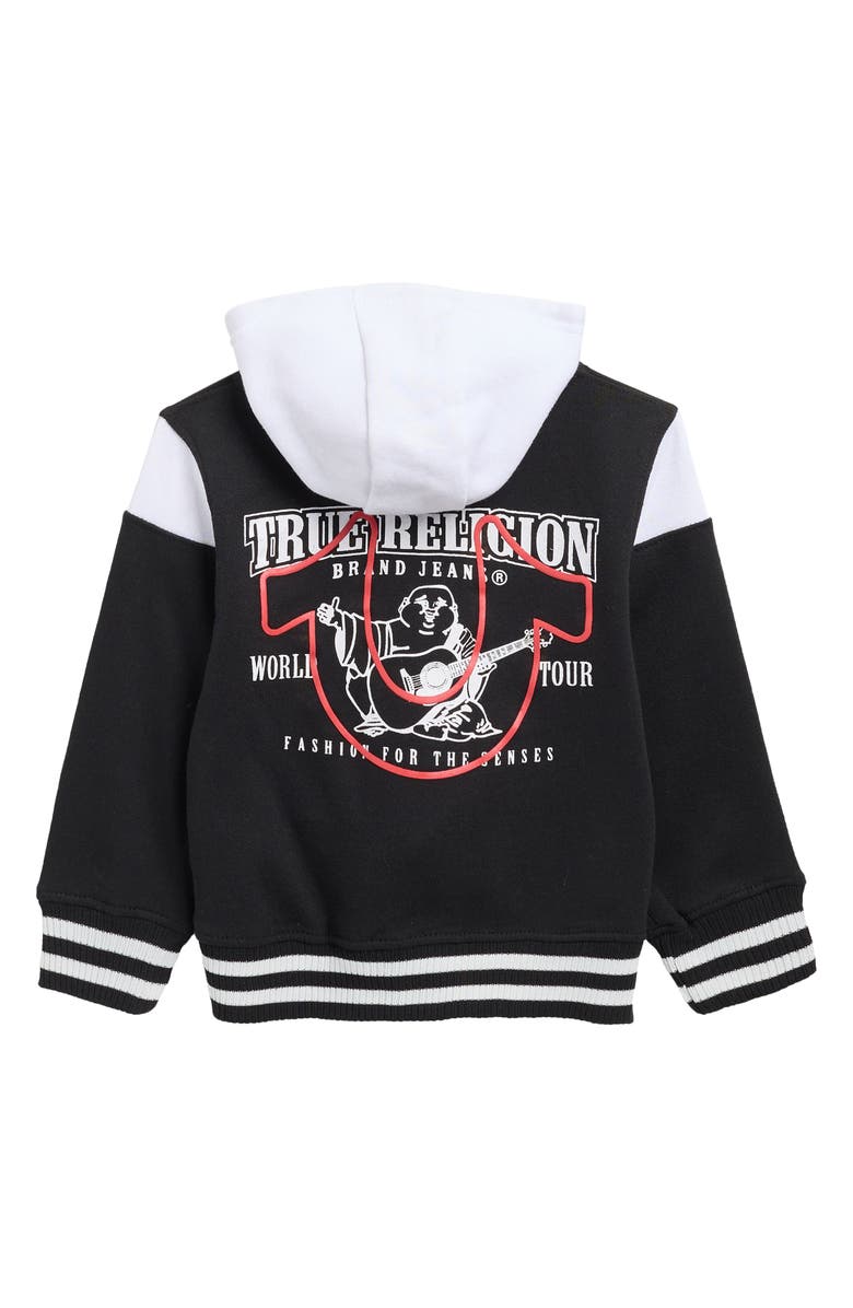 True Religion Kids' Fleece Zip Hoodie & Joggers Set, Alternate, color, Black