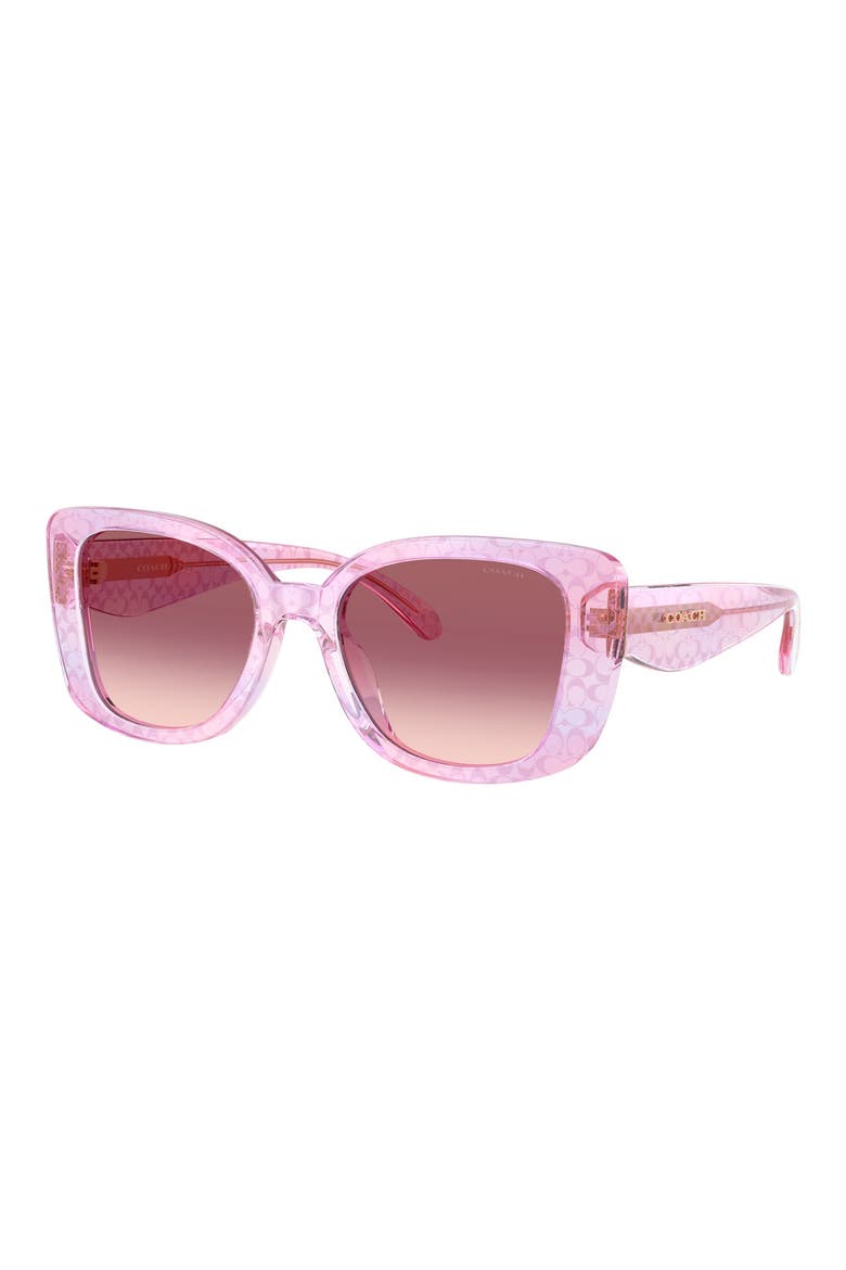 52mm Gradient Square Sunglasses, Alternate, color, IRIS SIGNATURE C / PURPLE PINK