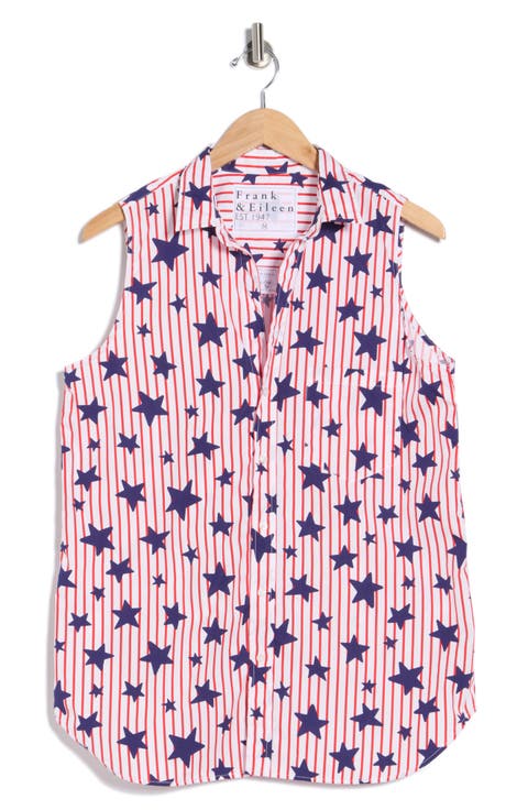 Cotton Sleeveless Button-Up Shirt