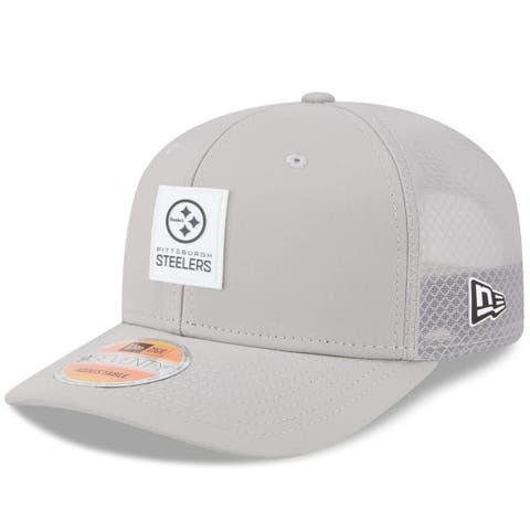 Men's New Era Gray Pittsburgh Steelers 2025 Sideline  9SEVENTY Adjustable Trucker Hat