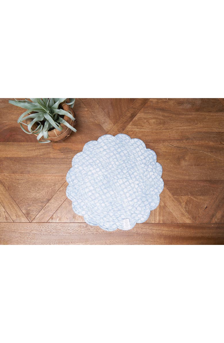 C&F Home Shoreline Waters Scalloped Round Placemats Set of 6 Nautical Design Coral, 17", Alternate, color, Blue