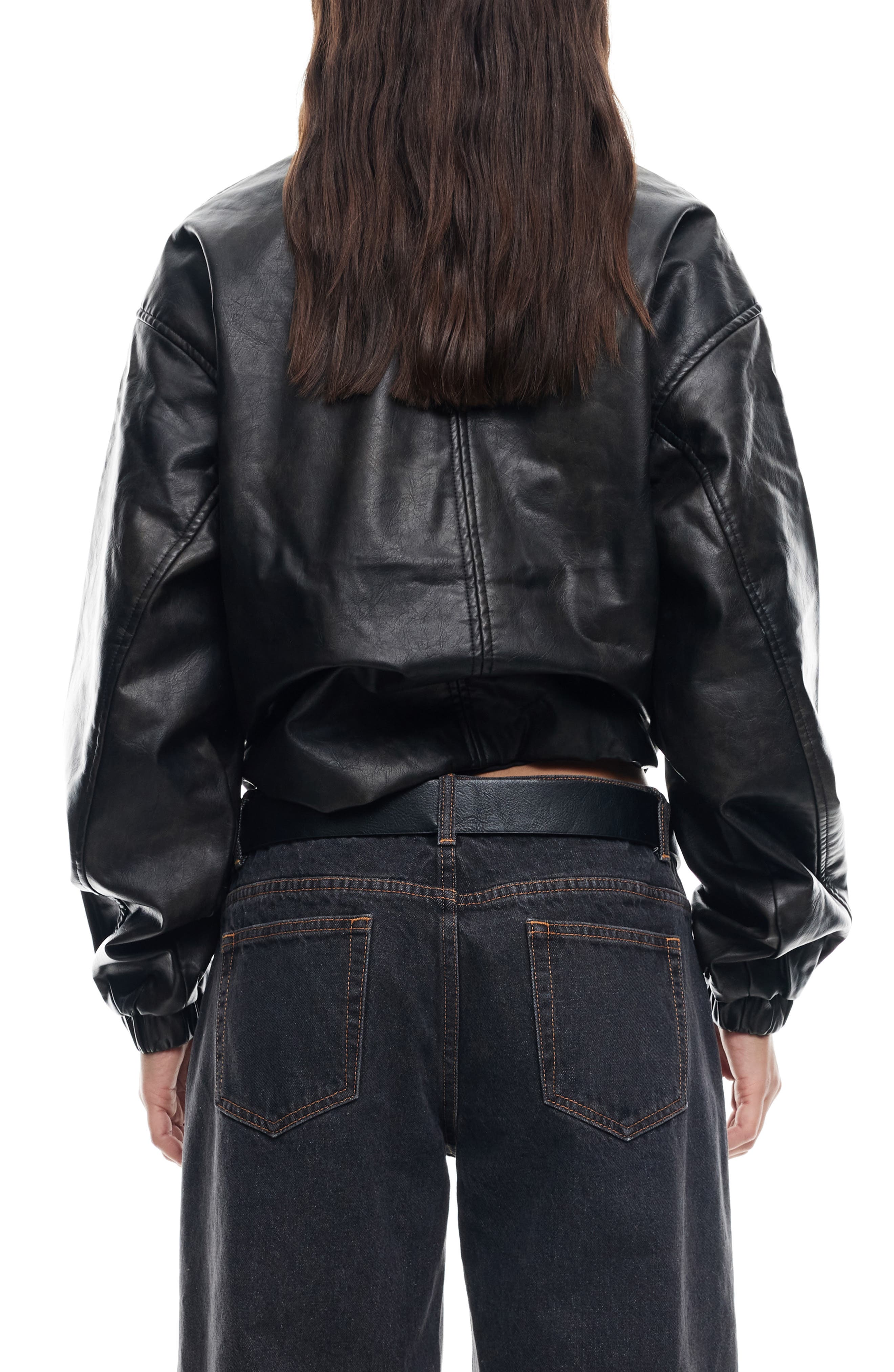 Nirvana Faux Leather Bomber Jacket - image 2