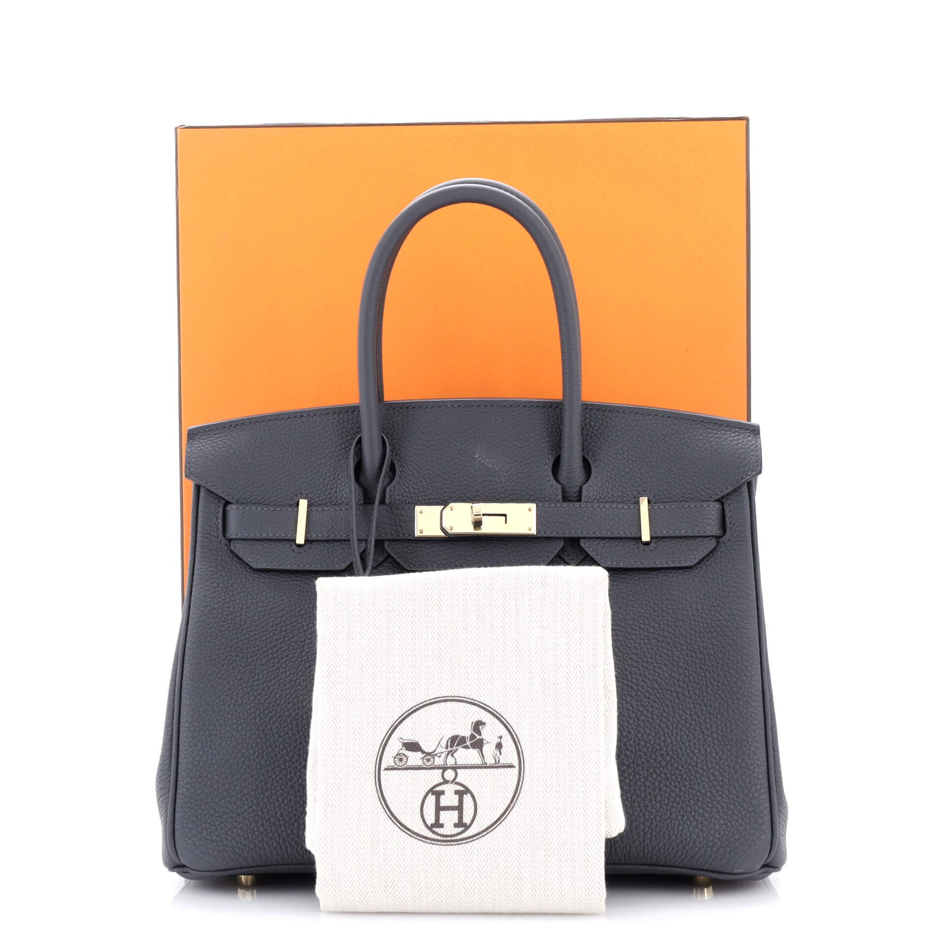 Pre-Owned Hermes Birkin Handbag Grey Togo with Permabrass Hardware 30, Alternate, color, Gris Misty