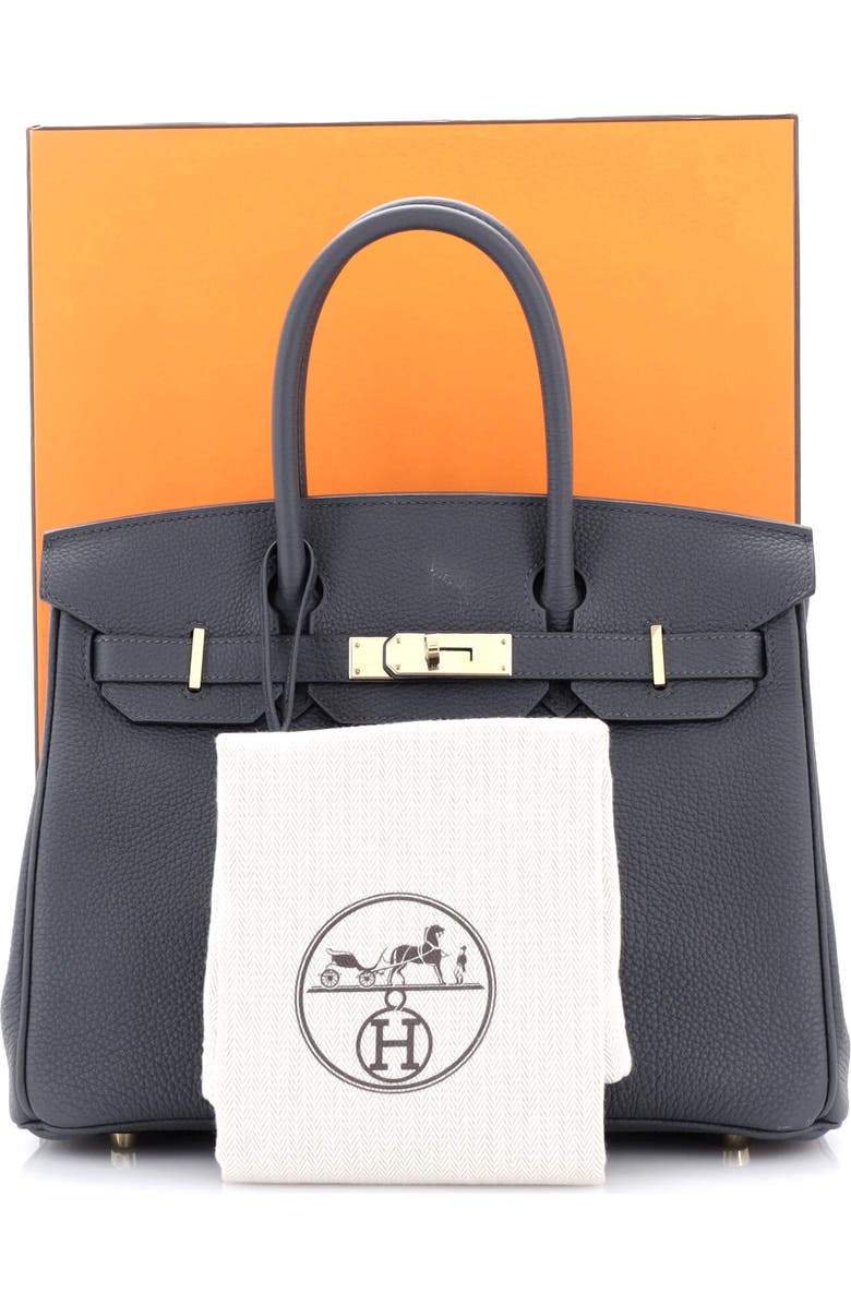 Pre-Owned Hermes Birkin Handbag Grey Togo with Permabrass Hardware 30, Alternate, color, Gris Misty