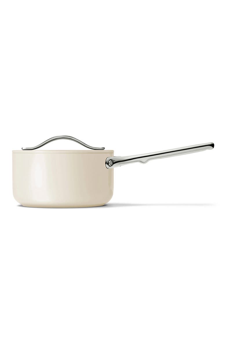 Nonstick Ceramic 1.75-Quart Sauce Pan with Lid, Alternate, color, CREAM