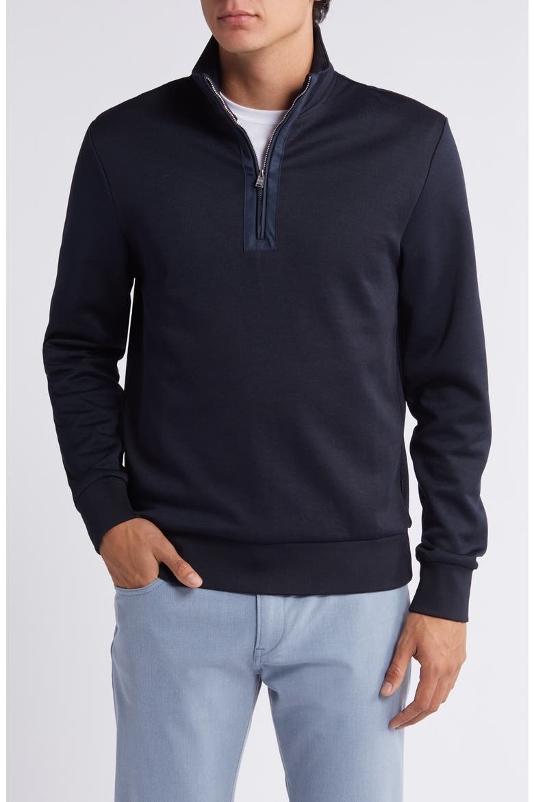 Sidney Quarter Zip Pullover, Main, color, DARK BLUE
