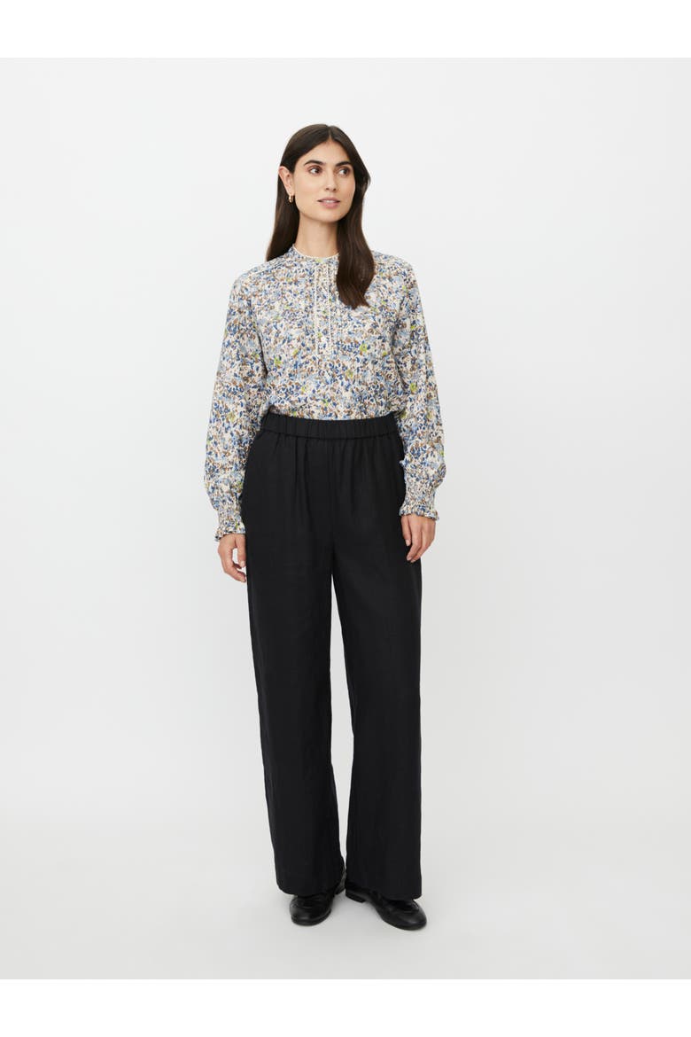 MaParino Linen Wide Leg Pants, Alternate, color, Black