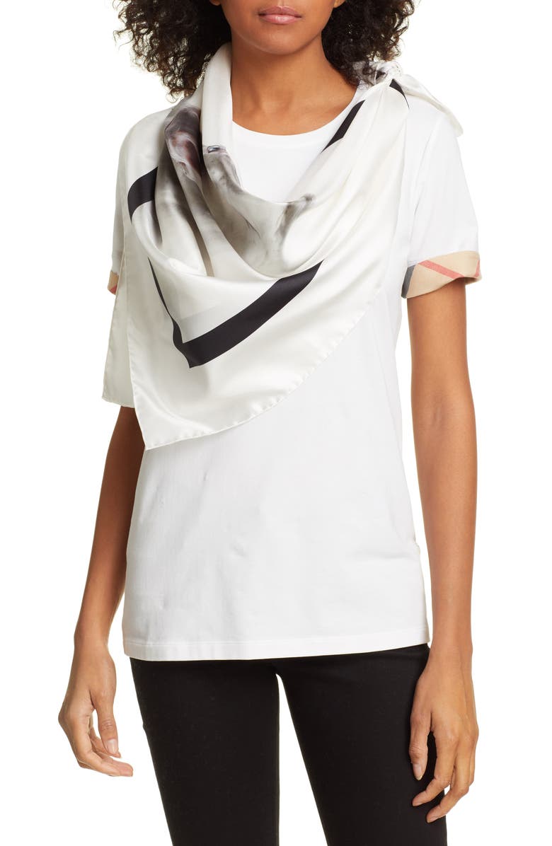 Burberry Unicorn Graphic Square Silk Scarf, Alternate, color, 