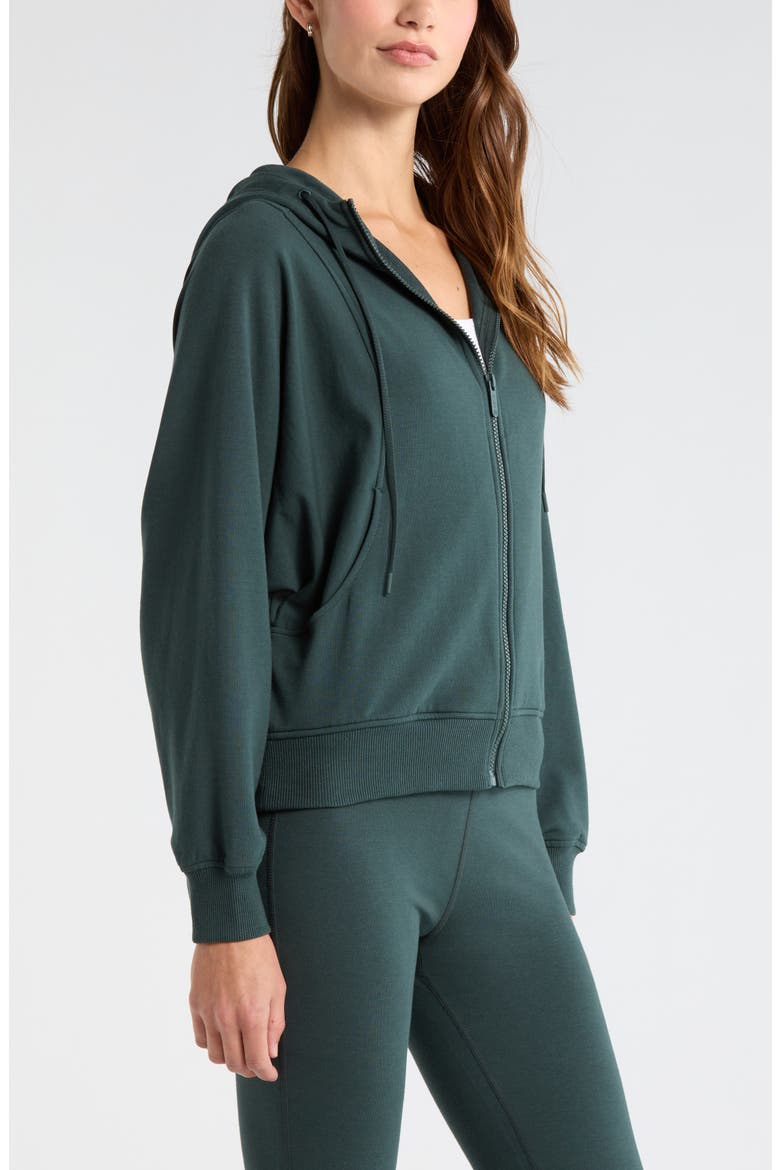 Weekend French Terry Full Zip Hoodie, Alternate, color, GREEN TIMBER