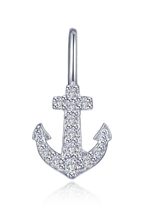 Anchor Pavé Simulated Diamond Charm