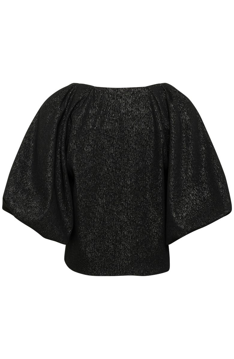 Soaked in Luxury SLCahlina V-neck Balloon Sleeves Blouse, Alternate, color, Gun Metal