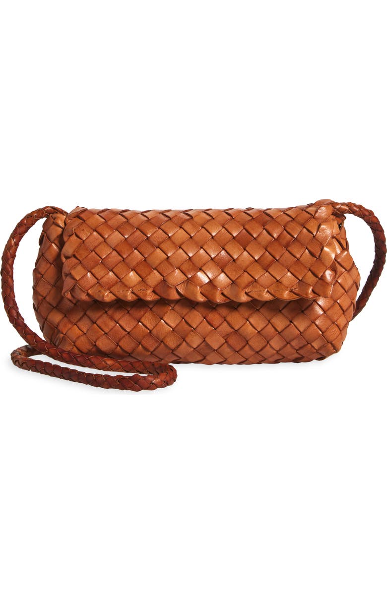Loeffler Randall Vinnie Woven Leather Crossbody Bag, Main, color, Timber