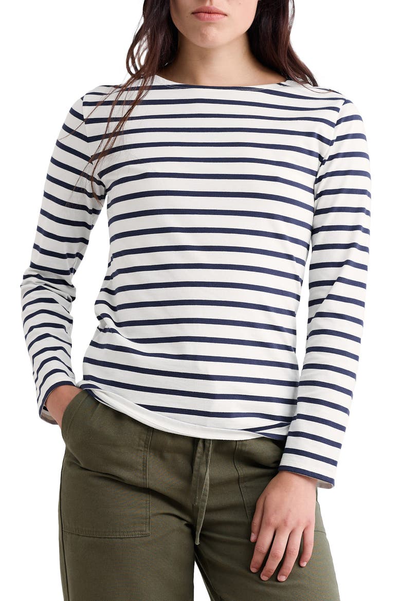 Sailor Stripe Organic Cotton Top, Main, color, BRETON CHALK MARITIME