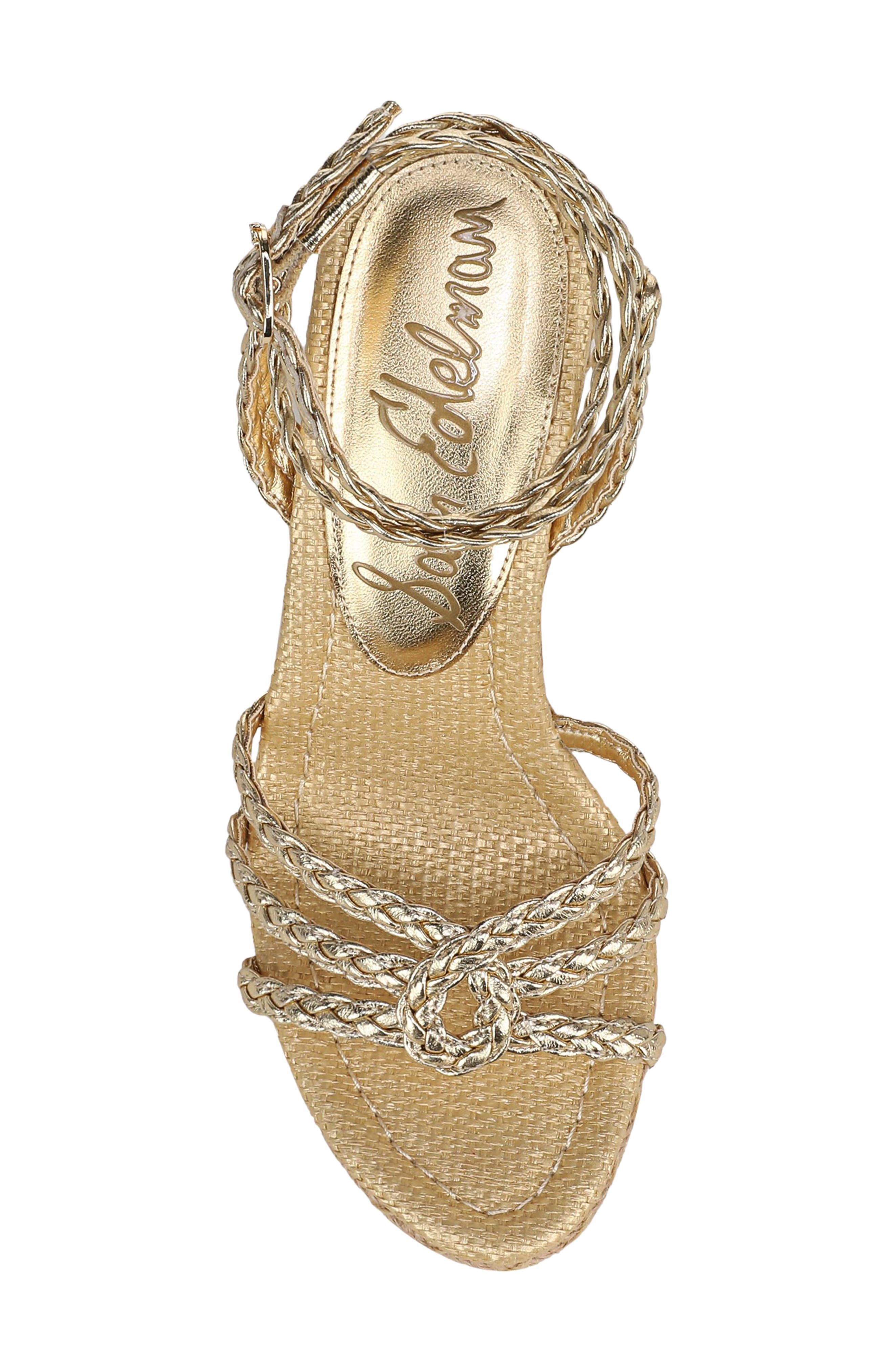 Mindie Espadrille Ankle Strap Platform Wedge Sandal, Alternate, color, AMBER GOLD
